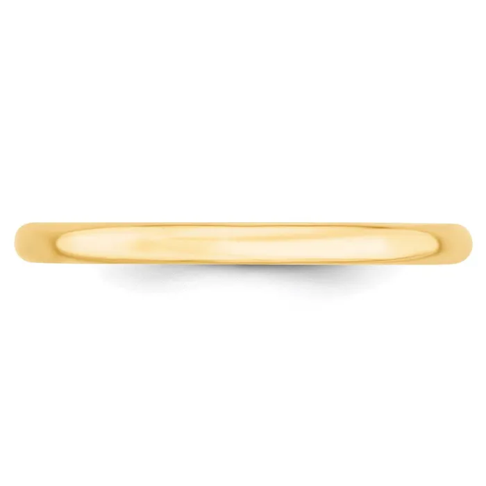 Goldia Rings Solid 14K Yellow Gold 2mm Light Weight Comfort Fit MensWomens Wedding Band Ring Size 95