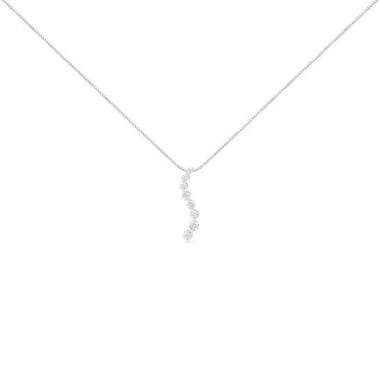 Necklaces JMS always Original AGS Certified 14k White Gold 30 Cttw Baguette and Brilliant RoundCut Diamond Journey 18 Pendant Necklace KL Color I1I2 Clarity Necklaces JMS always Original AGS Certified 14k White Gold 30 Cttw Baguette and Brilliant RoundCut Diamond Journey 18 Pendant Necklace KL Color I1I2 Clarity