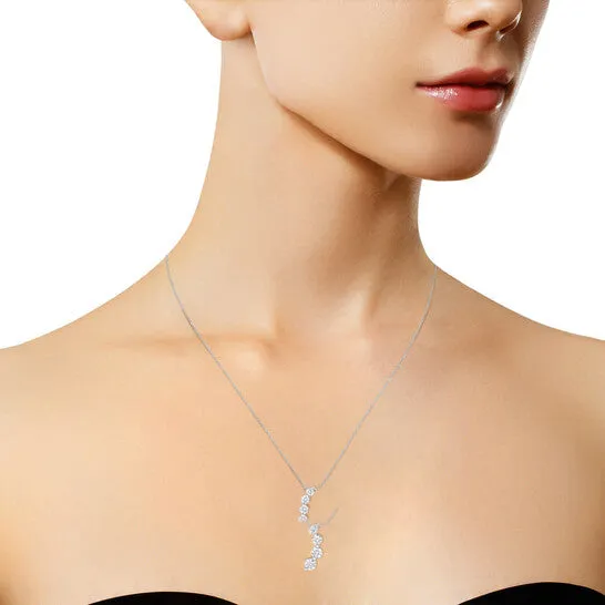 Necklaces JMS always Original AGS Certified 14k White Gold 30 Cttw Baguette and Brilliant RoundCut Diamond Journey 18 Pendant Necklace KL Color I1I2 Clarity Necklaces JMS always Original AGS Certified 14k White Gold 30 Cttw Baguette and Brilliant RoundCut Diamond Journey 18 Pendant Necklace KL Color I1I2 Clarity