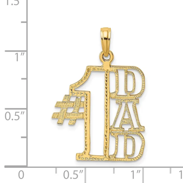 Charm Necklaces TreasureFineJewelers 14k 1 DAD Cutout Charm