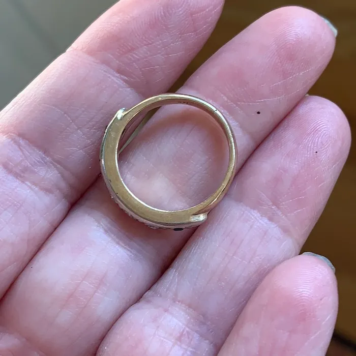 Love Vintage Paris Rings Diamond Band Sapphire 14k Gold Vintage