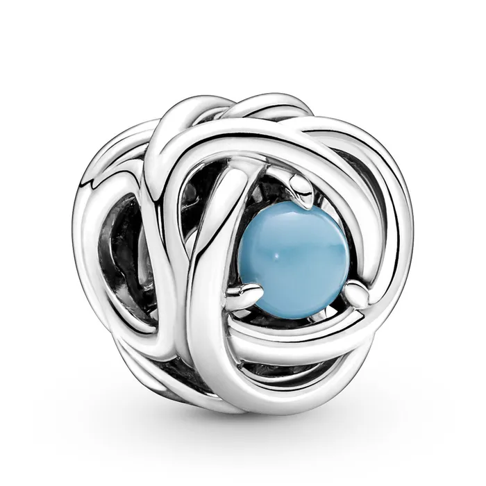 Charm Necklaces Pandora Pandora December Turquoise Blue Eternity Circle Charm