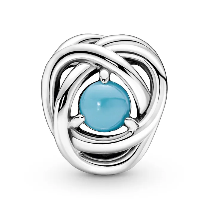 Charm Necklaces Pandora Pandora December Turquoise Blue Eternity Circle Charm Charm Necklaces Pandora Pandora December Turquoise Blue Eternity Circle Charm