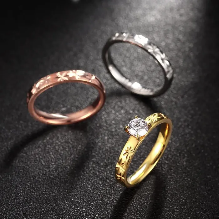 sparklingselections Mens Stainless Steel Rings Band CZ Rings Rings