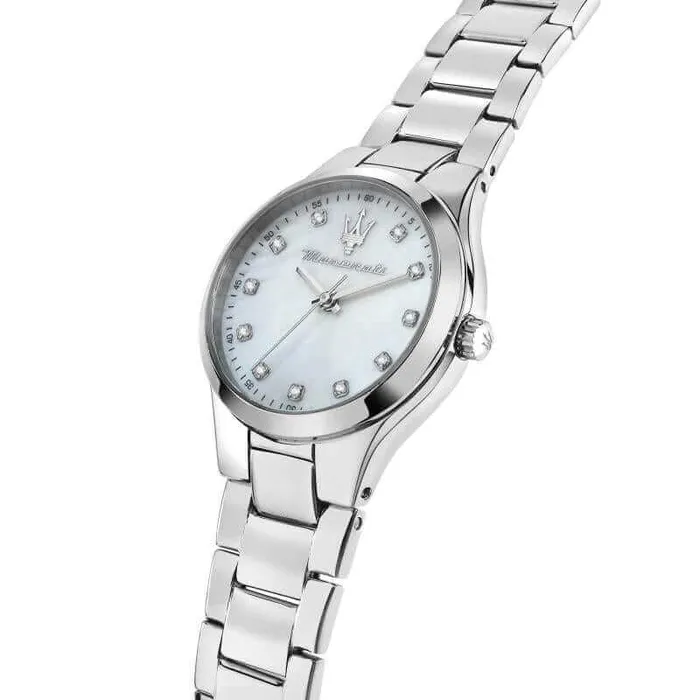 Maserati Watches Ladies watch Maserati Attrazione with pearl dial and zirconium 30 mm