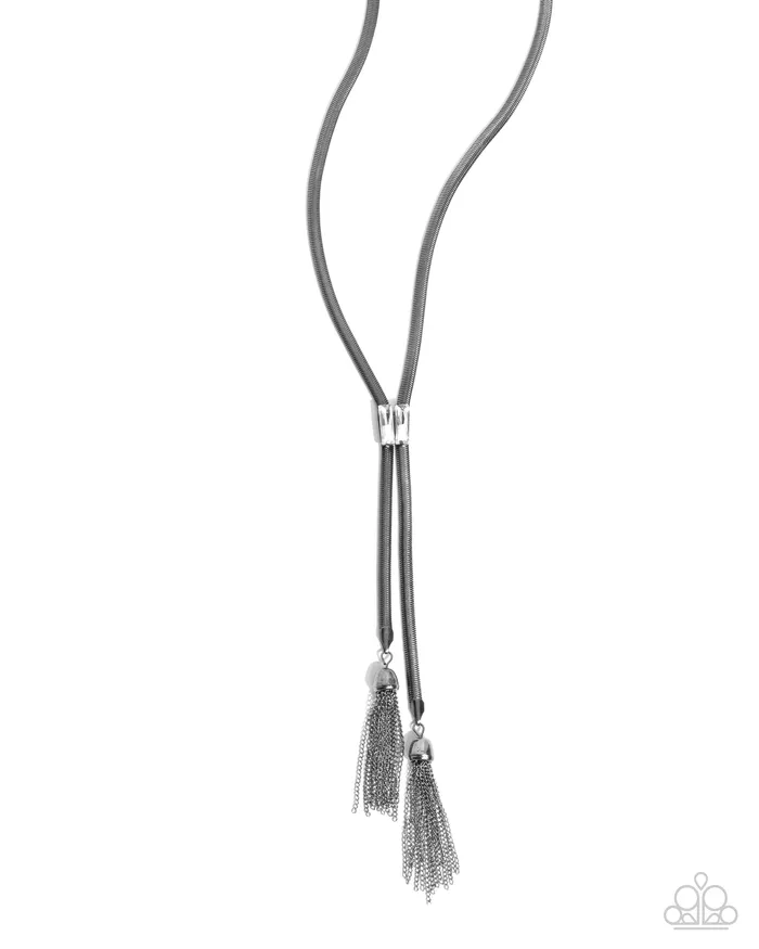 Necklaces Tassel Thrill Black Necklace Jewelry by Bretta Paparazzi Accessories
