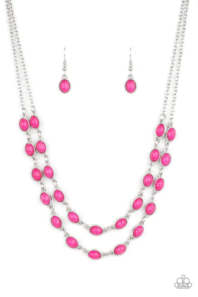 Paparazzi Accessories Necklaces Sahara Safari Pink Necklace Jewelry by Bretta