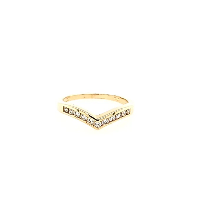 14k Yellow Gold Diamond Chevron Ring I8013 Grandeur Creations Rings
