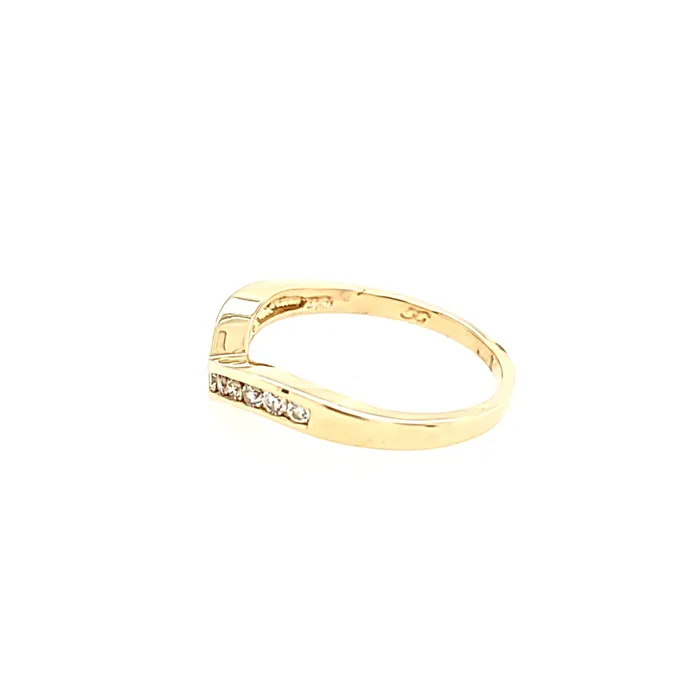 14k Yellow Gold Diamond Chevron Ring I8013 Grandeur Creations Rings