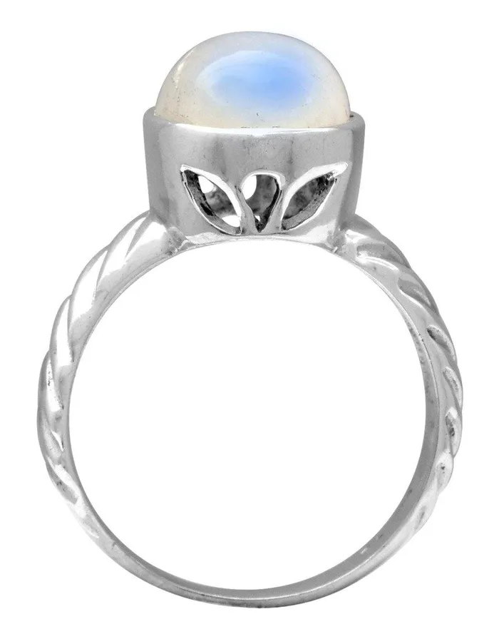 925 Sterling Silver 10x14 MM Natural Moonstone Chunky Ring YoTreasure Rings