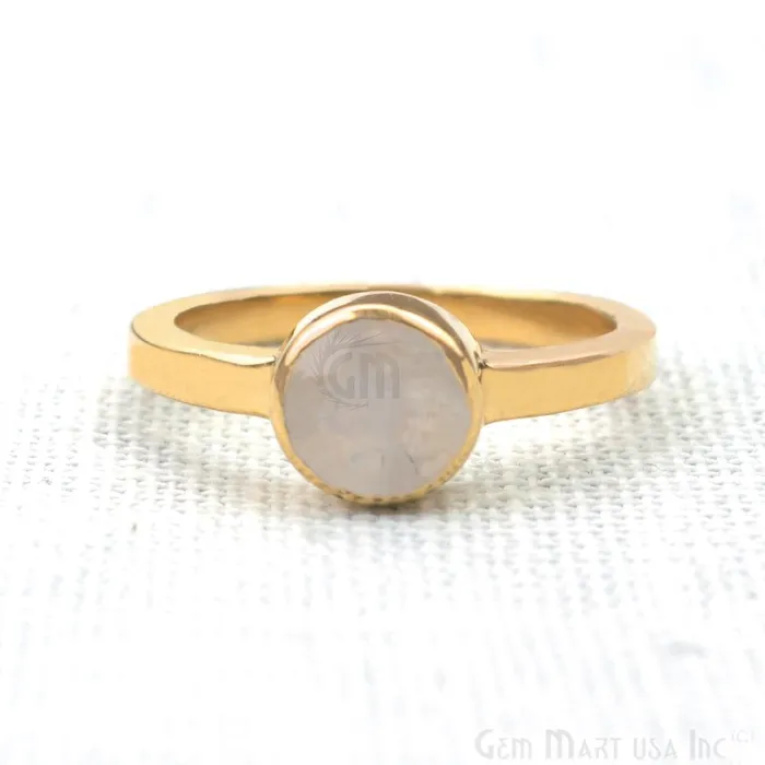 Gold Plated Round Shape Single Gemstone Solitaire Ring Pick your stone and size GP12007 GemMartUSA Rings
