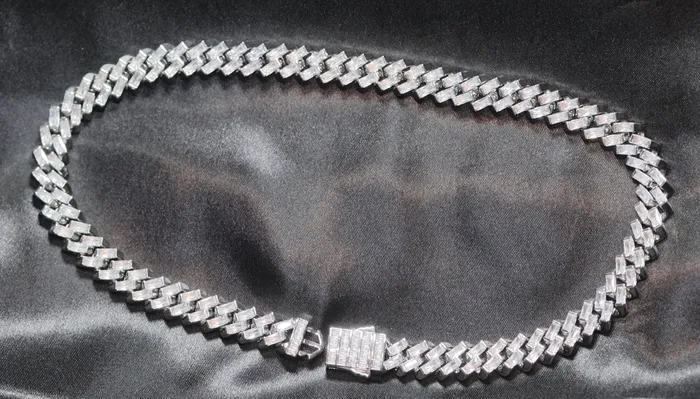 Lab Diamonds London Necklaces Iced Out Chain Iced Out Necklace Iced Out Jewelry Mens Iced Out Chain Cuban Link Chain Iced Out Baguette Chain Hip Hop Chain