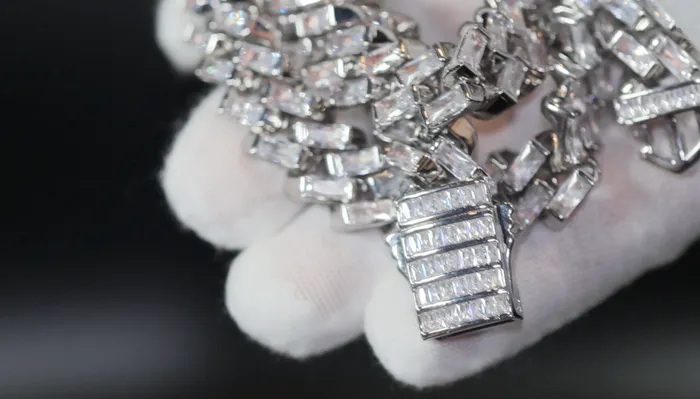 Lab Diamonds London Necklaces Iced Out Chain Iced Out Necklace Iced Out Jewelry Mens Iced Out Chain Cuban Link Chain Iced Out Baguette Chain Hip Hop Chain