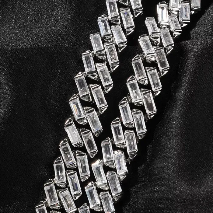 Lab Diamonds London Necklaces Iced Out Chain Iced Out Necklace Iced Out Jewelry Mens Iced Out Chain Cuban Link Chain Iced Out Baguette Chain Hip Hop Chain
