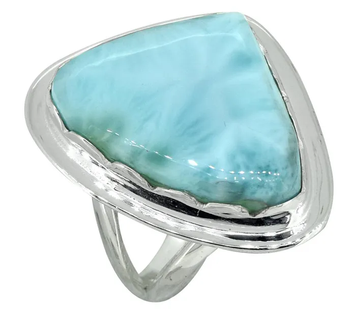 Natural Larimar Ring Solid 925 Sterling Silver Gemstone Jewelry YoTreasure Rings Natural Larimar Ring Solid 925 Sterling Silver Gemstone Jewelry YoTreasure Rings