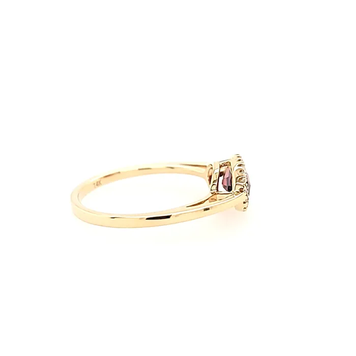 PeJay 14k Yellow Gold Oval Garnet Diamond Ring I8026 Rings