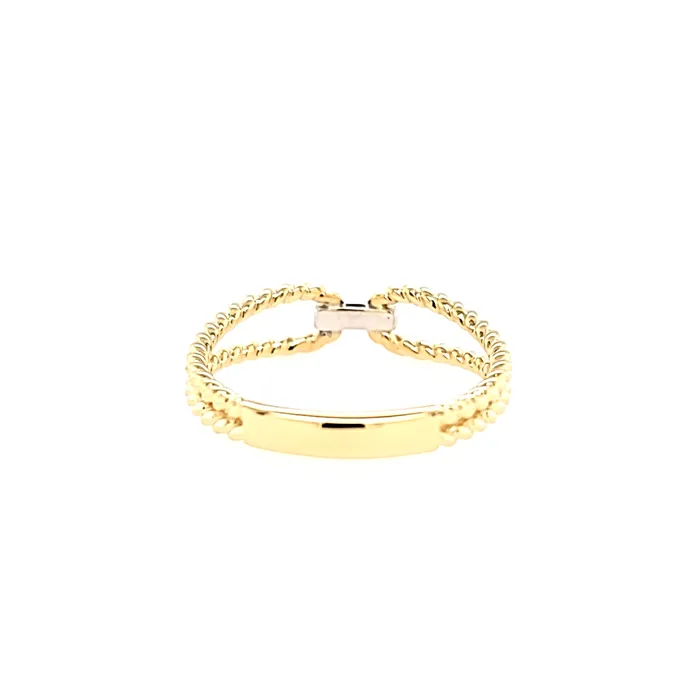 PeJay Rings 14k Yellow Gold Rope Diamond Band Ring I8024