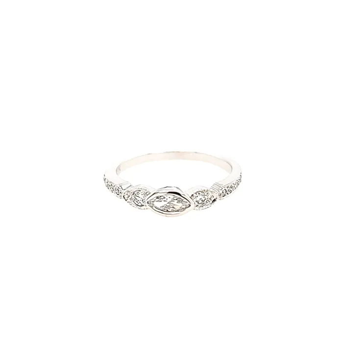 Rings JJ CLEARANCE 14k White Gold Marquise Diamond Pod Ring I2031