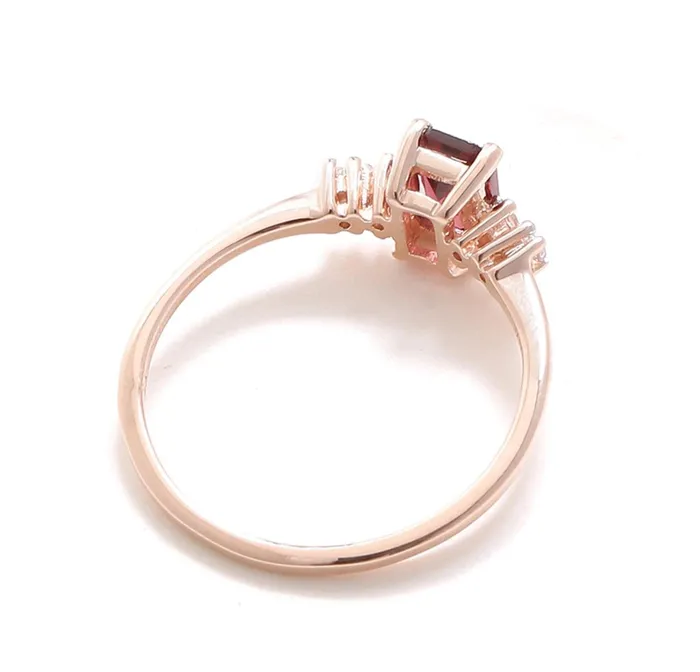 Rings YoTreasure 086 Ct Rhodolite Garnet Solid 10k Rose Gold Ring Jewelry