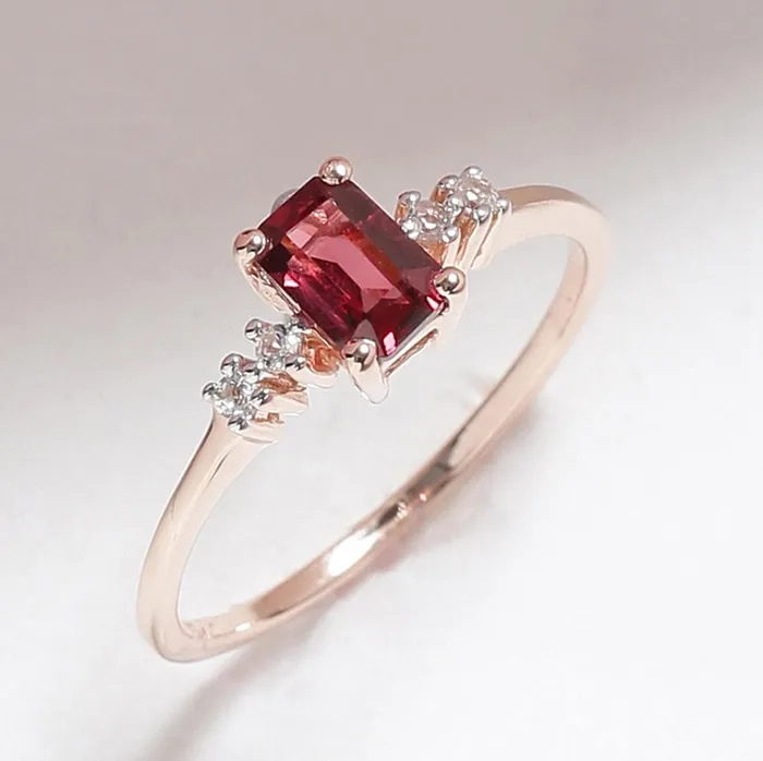 Rings YoTreasure 086 Ct Rhodolite Garnet Solid 10k Rose Gold Ring Jewelry