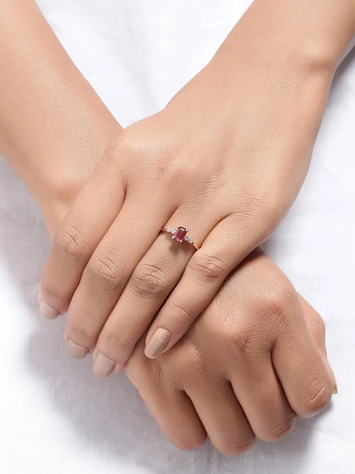 Rings YoTreasure 086 Ct Rhodolite Garnet Solid 10k Rose Gold Ring Jewelry