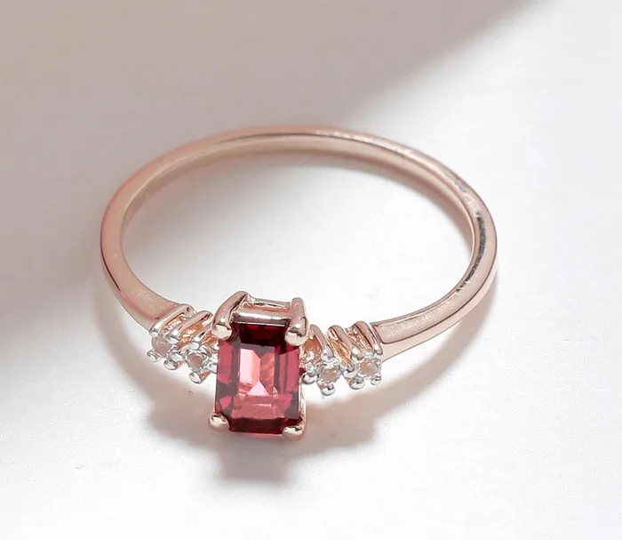 Rings YoTreasure 086 Ct Rhodolite Garnet Solid 10k Rose Gold Ring Jewelry