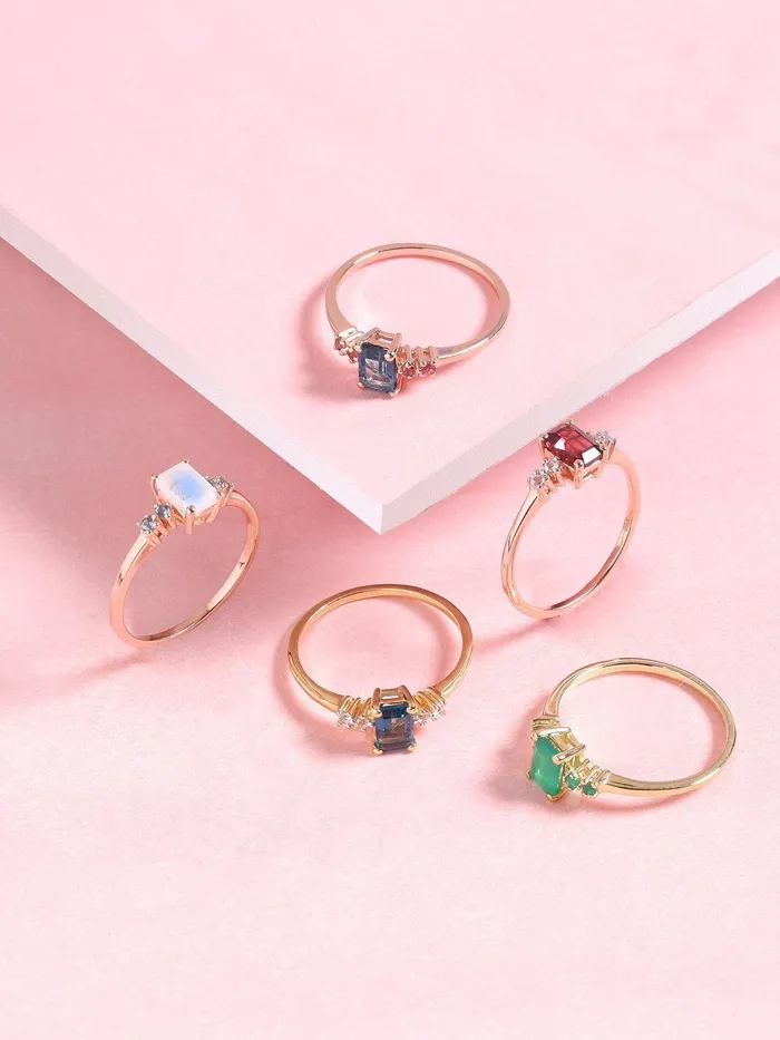 Rings YoTreasure 086 Ct Rhodolite Garnet Solid 10k Rose Gold Ring Jewelry