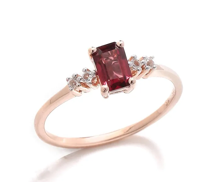 Rings YoTreasure 086 Ct Rhodolite Garnet Solid 10k Rose Gold Ring Jewelry