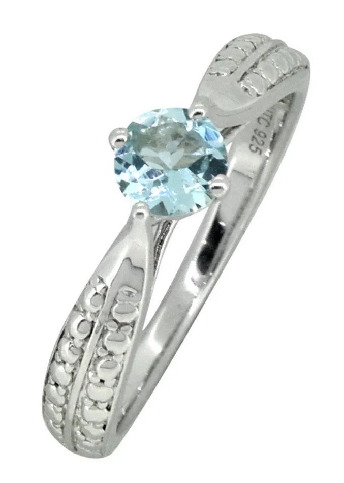 Rings YoTreasure Aquamarine Solid 925 Sterling Silver Engagement Ring Jewelry Rings YoTreasure Aquamarine Solid 925 Sterling Silver Engagement Ring Jewelry