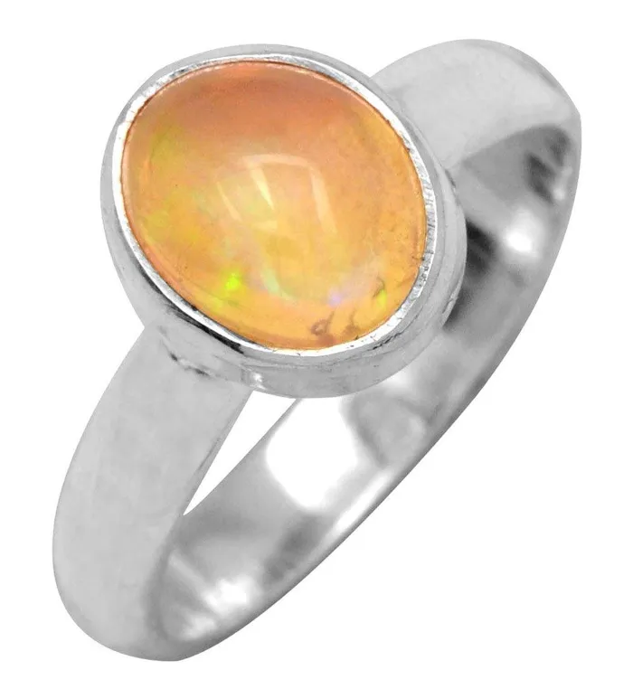 Rings YoTreasure Ethiopian Opal Solid 925 Sterling Silver Ring Jewelry