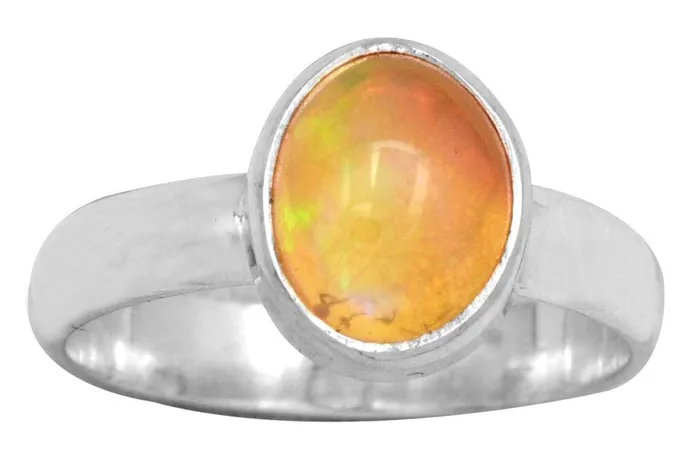 Rings YoTreasure Ethiopian Opal Solid 925 Sterling Silver Ring Jewelry