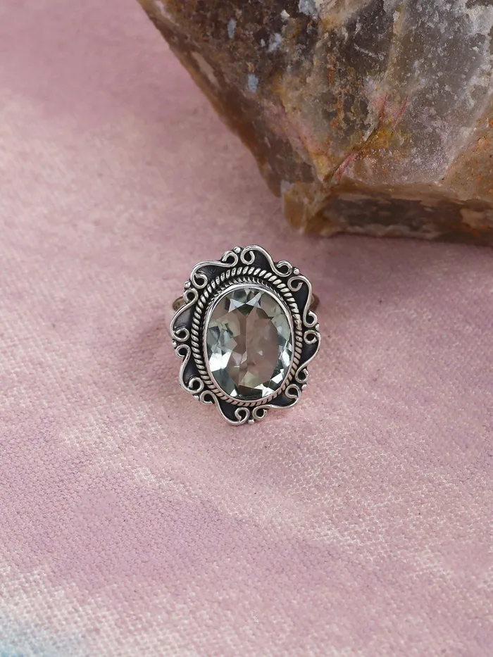 Rings YoTreasure Green Amethyst Solid 925 Sterling Silver Designer Ring Jewelry Rings YoTreasure Green Amethyst Solid 925 Sterling Silver Designer Ring Jewelry