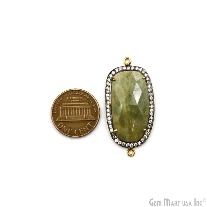 Sapphire Pave Cubic Zirconia 39x19mm Double Bail Gold Vermeil Gemstone Connector GemmartUSA PreStyled Sets Sapphire Pave Cubic Zirconia 39x19mm Double Bail Gold Vermeil Gemstone Connector GemmartUSA PreStyled Sets