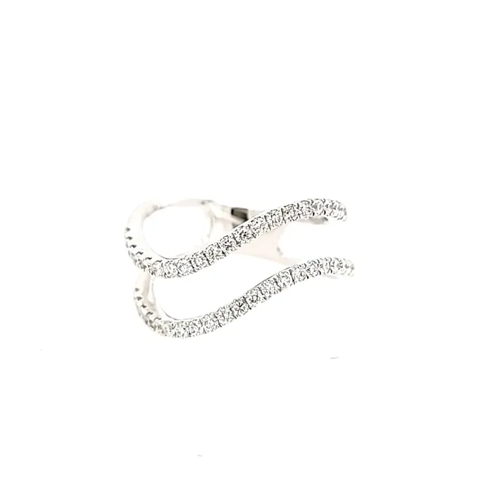 SUP Rings 18k White Gold Diamond Wave Ring I2830
