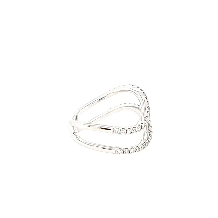 SUP Rings 18k White Gold Diamond Wave Ring I2830