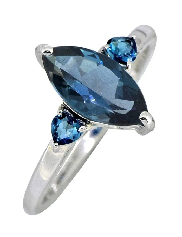 YoTreasure 216 Ct London Blue Topaz Solid 925 Sterling Silver Ring Jewelry Rings YoTreasure 216 Ct London Blue Topaz Solid 925 Sterling Silver Ring Jewelry Rings