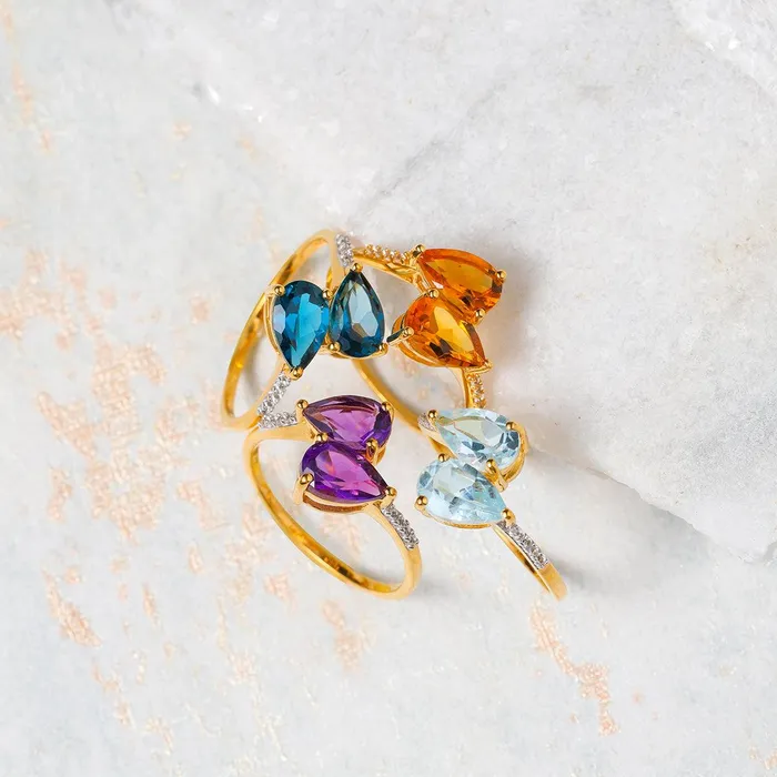 YoTreasure Rings 174 Ct Amethyst White Sapphire 10kt Yellow Gold Engagement Ring Jewelry YoTreasure Rings 174 Ct Amethyst White Sapphire 10kt Yellow Gold Engagement Ring Jewelry