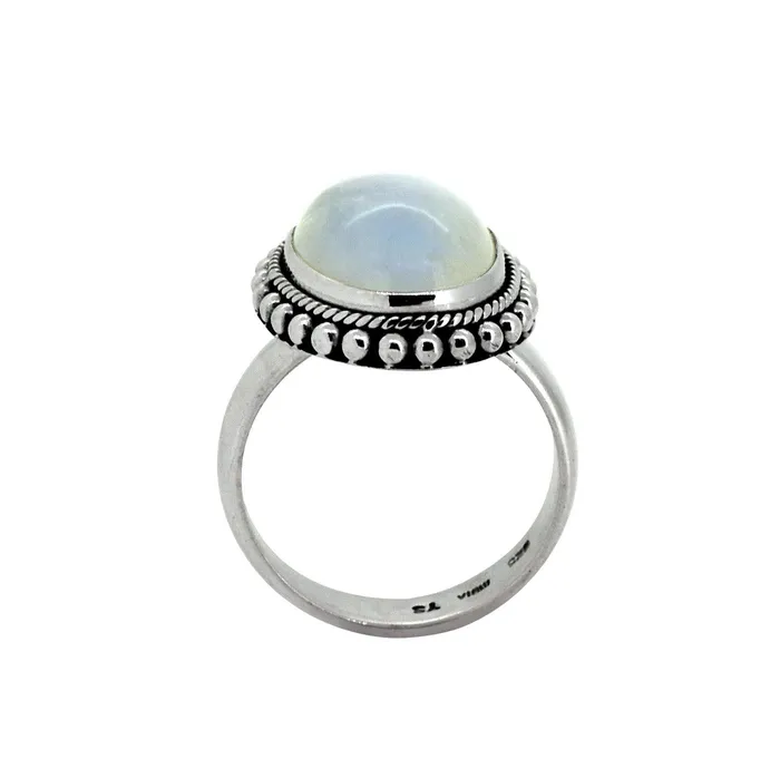 YoTreasure Rings 12x16 MM Rainbow Moonstone Solid 925 Sterling Silver Designer Ring