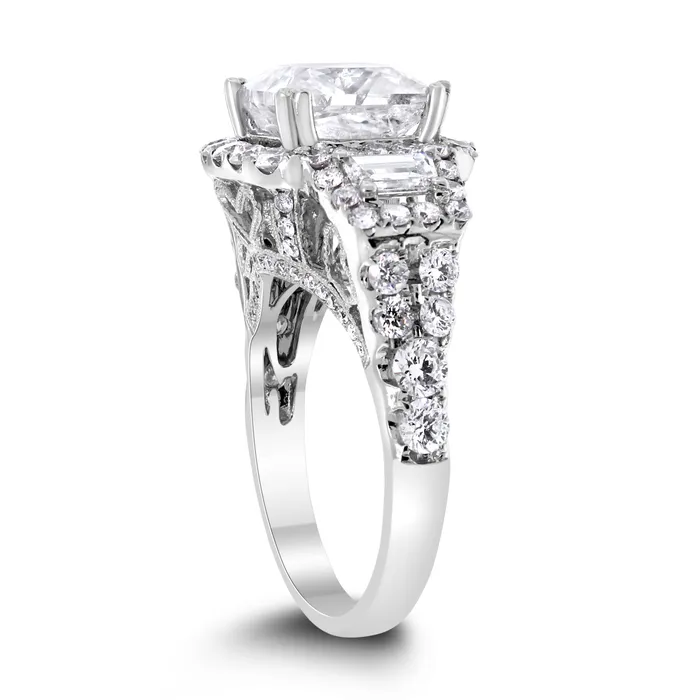 Beauvince Rings Gladys Engagement Ring 302 ct Princess Cut HI2 EGLUSA Diamond in White Gold
