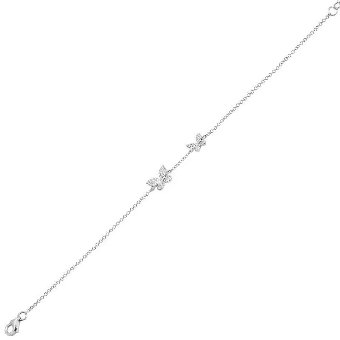 Bracelets Izakov Diamonds Fine Jewelry 14K Gold Micro Pave Diamond Butterfly Duo Bracelet