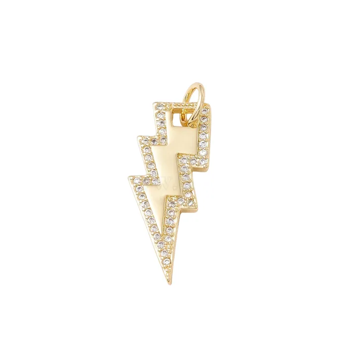 Charm Necklaces pau jewelry Bolt pave charm