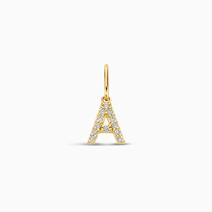 Eline Rosina Charm Necklaces Diamond Initial Charm