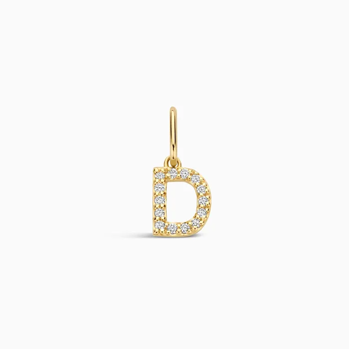 Eline Rosina Charm Necklaces Diamond Initial Charm