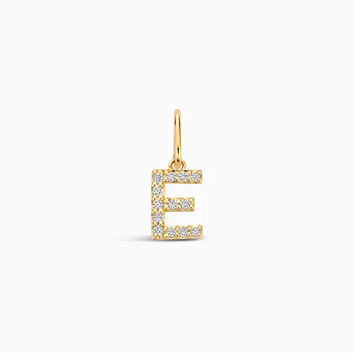 Eline Rosina Charm Necklaces Diamond Initial Charm