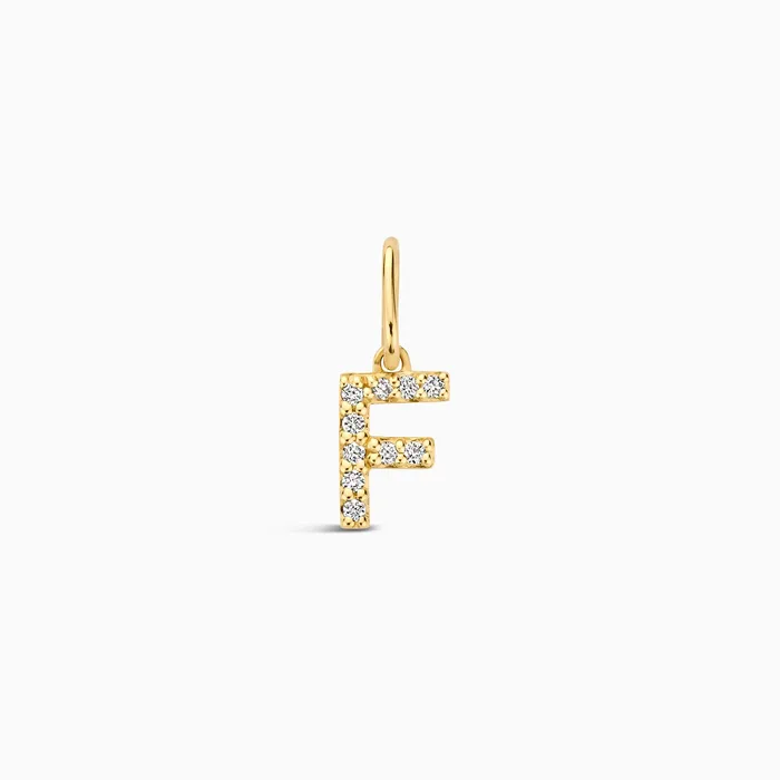 Eline Rosina Charm Necklaces Diamond Initial Charm