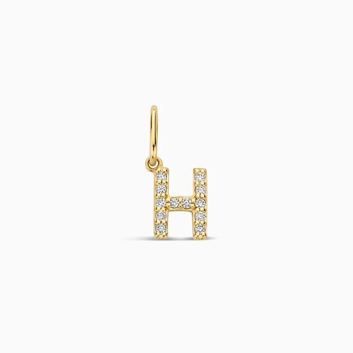 Eline Rosina Charm Necklaces Diamond Initial Charm