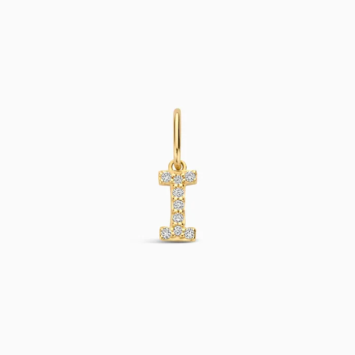 Eline Rosina Charm Necklaces Diamond Initial Charm
