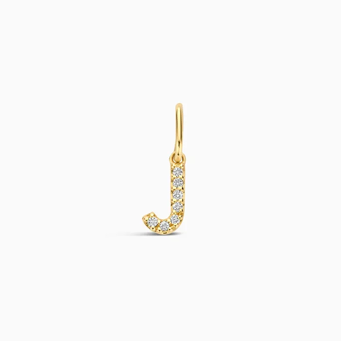 Eline Rosina Charm Necklaces Diamond Initial Charm