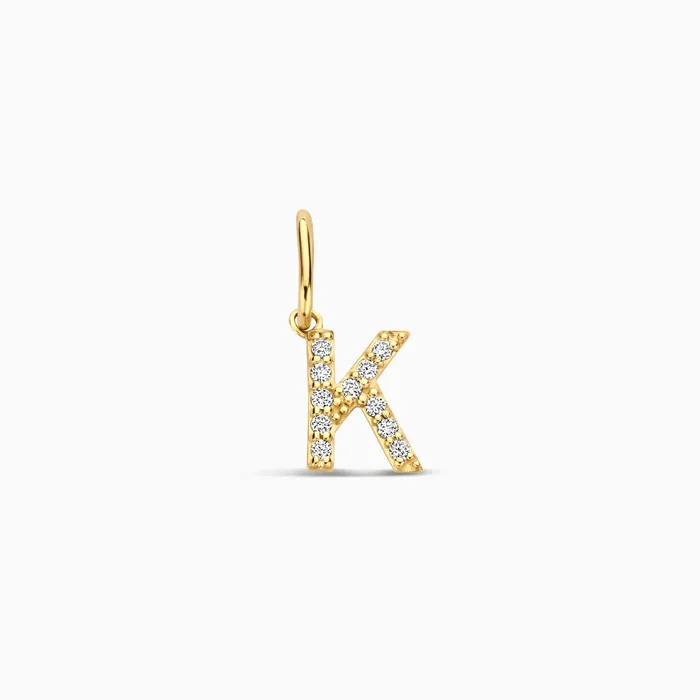 Eline Rosina Charm Necklaces Diamond Initial Charm