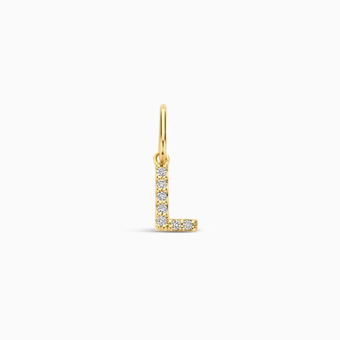 Eline Rosina Charm Necklaces Diamond Initial Charm
